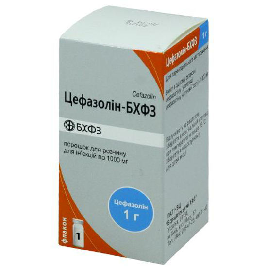 Цефазолін-БХФЗ порошок для розчину для ін"єкцій 1000 мг